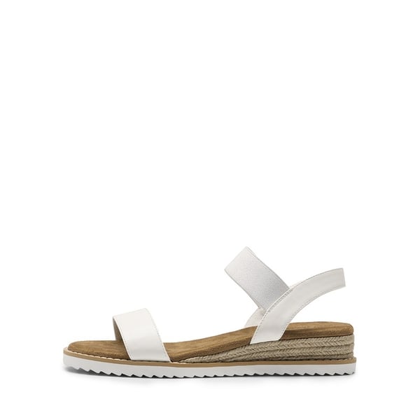 Ankle Elastic Strap Espadrille Flat Sandals - WHITE - 3